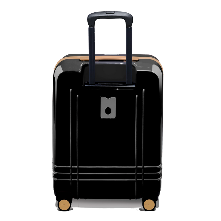 Every bag comes with the option for a free monogram on the ID plate which contains a slot for your contact information.