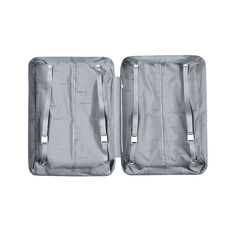 luggage large check in expandable lining in classic grey