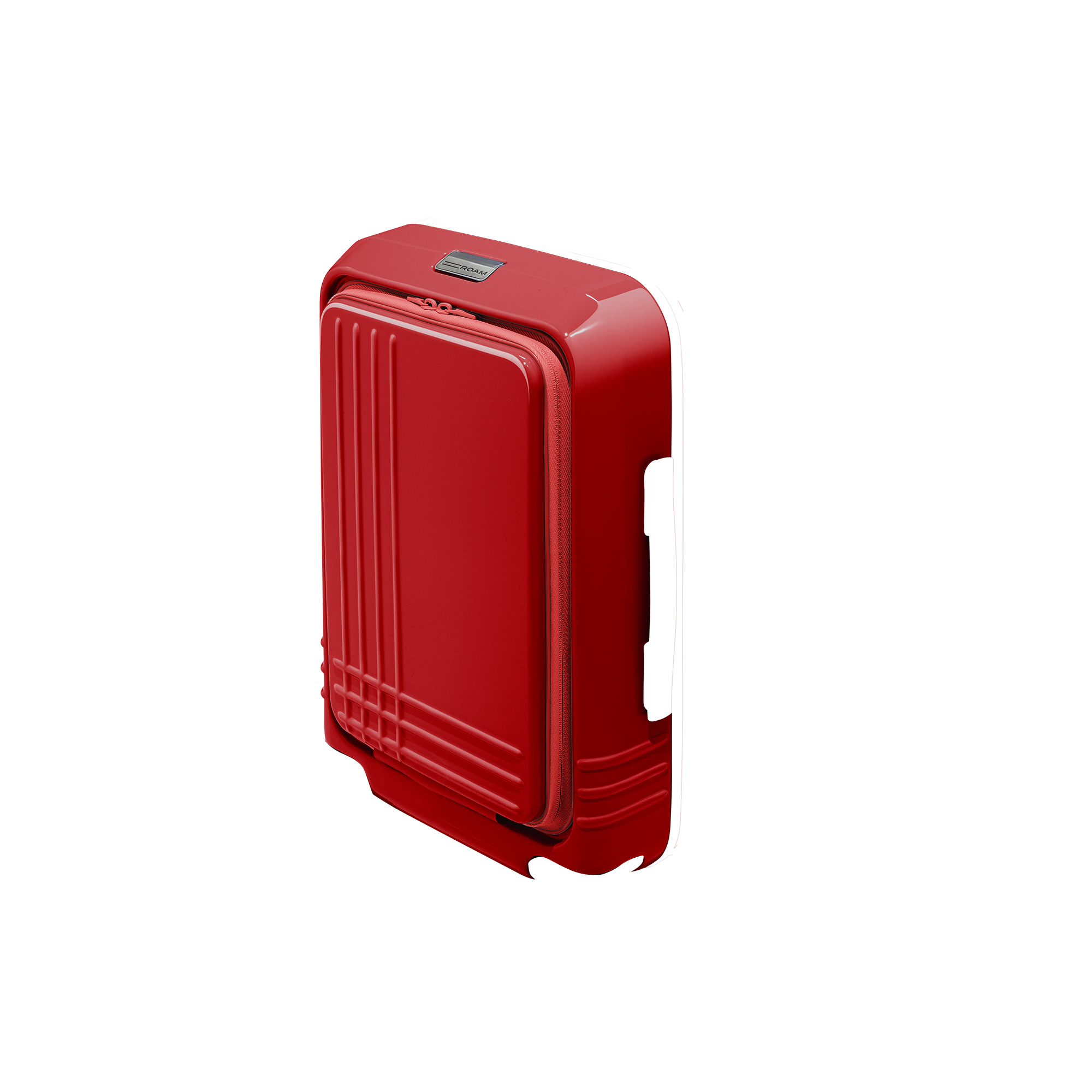 luggage carry on front pocket front shell in glossy red