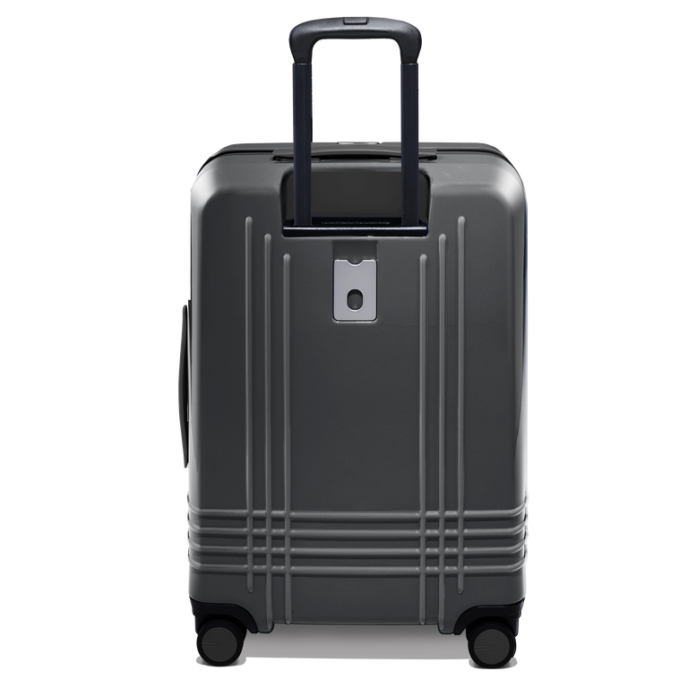 Every bag comes with the option for a free monogram on the ID plate which contains a slot for your contact information.
