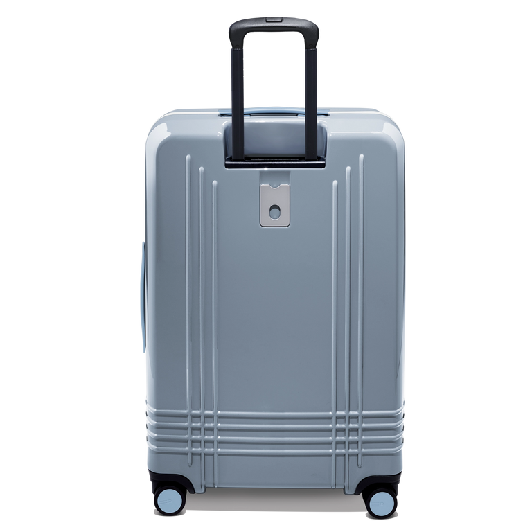 Every bag comes with the option for a free monogram on the ID plate which contains a slot for your contact information.