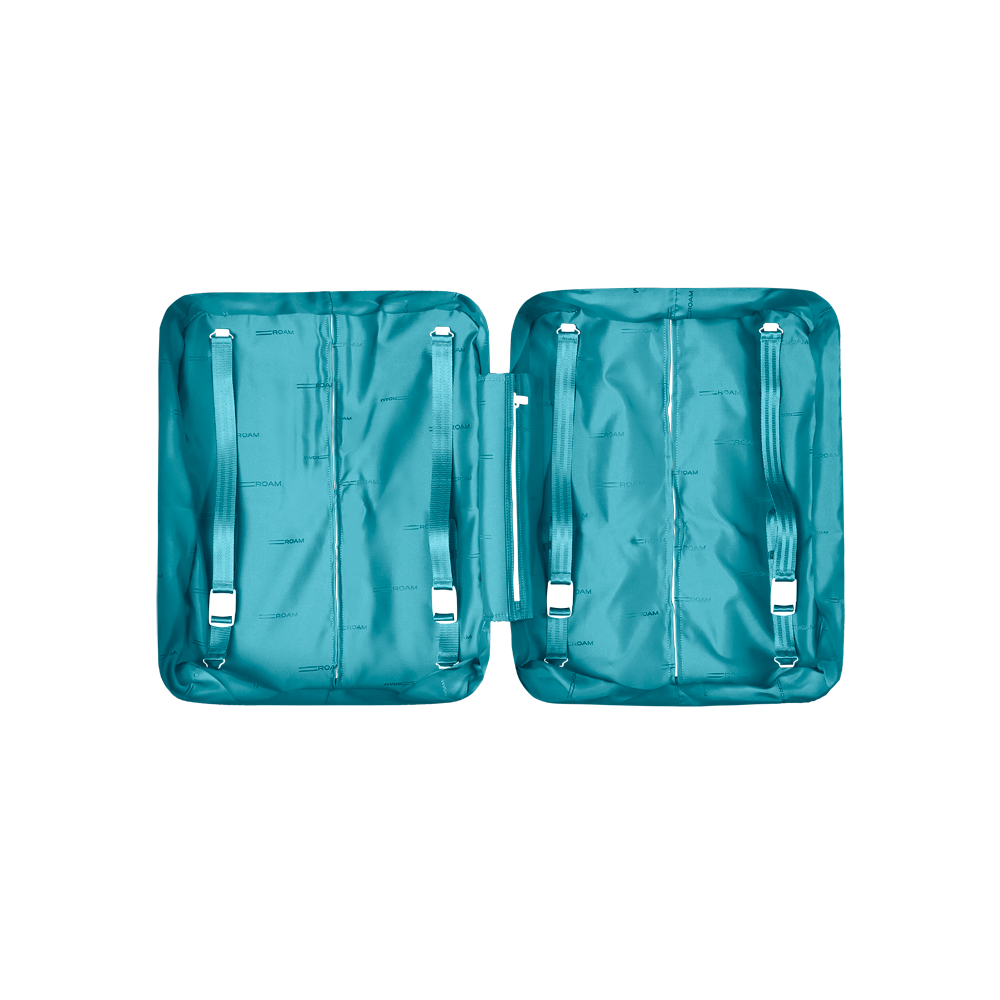 luggage carry on expandable lining in blue mist